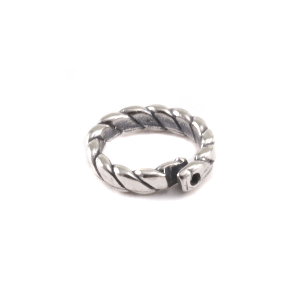 Jump Rings Sterling Silver 6mm I.D. Braided Locking Ring, Pack of 5